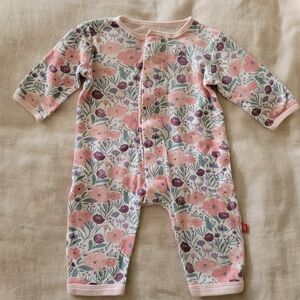 Magnetic Me Pink and Purple Floral Footie